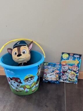 Paw Patrol Toy Bucket with Plush Chase